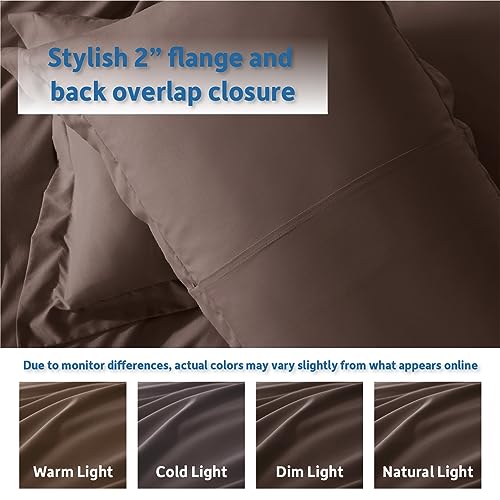 Nestl Twin Duvet Cover Set - Soft Double Brushed Chocolate Brown Duvet Cover Twin/Twin XL, 2 Piece, with Button Closure, 1 Duvet Cover 68x90 inches and 1 Pillow Sham