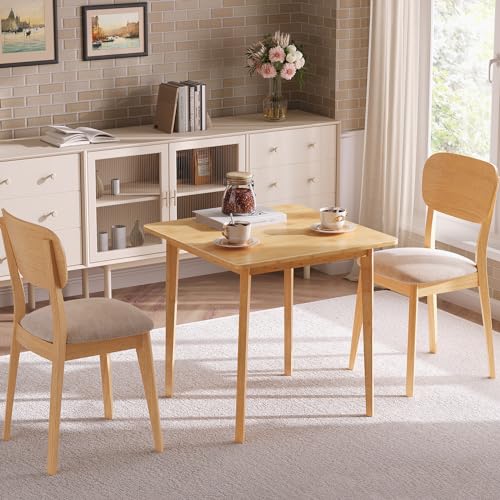 HOOBRO Bamboo Dining Table, Square Dining Table for 2, 27.6" Kitchen Table for Small Space, Writing Table, Easy to Assemble, for Dining Room, Living Room, Office, Kitchen, Apartment, Natural YL70CZ01 HOOBRO