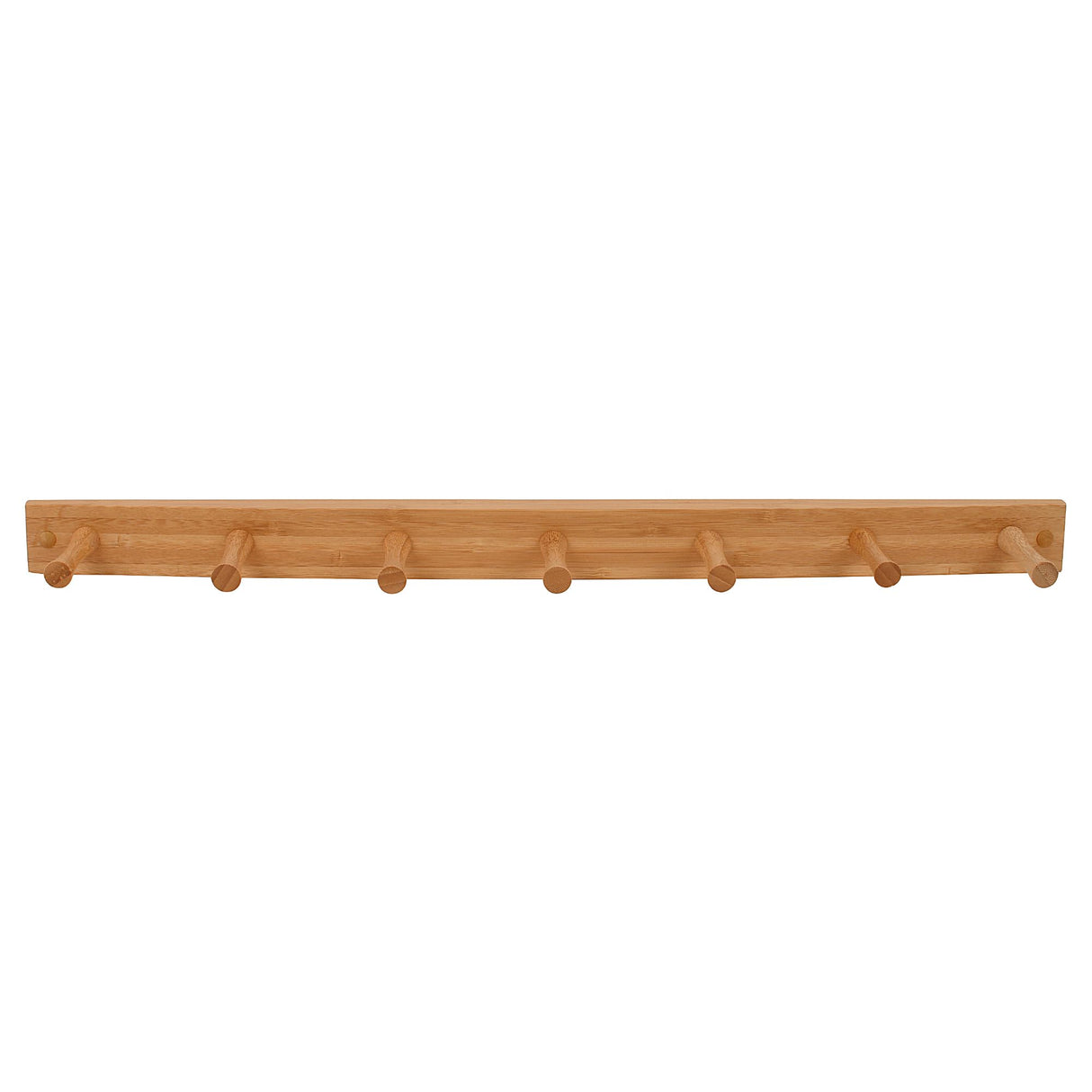 Spectrum Wall Mount 7-Peg Wood Rack (Bamboo) - Organizer for Bathroom, Kitchen, Laundry Room, Office, Garage, Classroom, & More / Hang Entryway Coats, Purses, Scarves, & Hats Spectrum