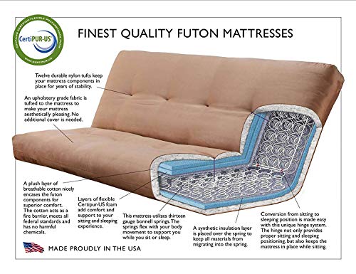 Jerry Sales Leather 6000 Series Futon Mattresses Vertical Innerspring Full Size (Java) Jerry Sales