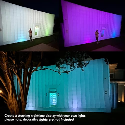 Wellcomer Giant 30x20x13' Inflatable Nightclub with Blower, Inflatable Outdoor Party Tent for Parties, Corporate Events, Festivals, and Special Gatherings - White Wellcomer