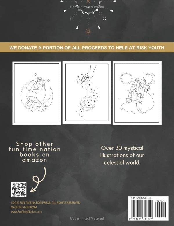 Moon Magic Coloring Book: Mystical and Aesthetic Illustrations For Teens & Adults To Reduce Stress & Promote Relaxation WoodArtSupply