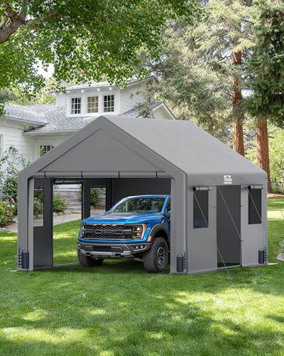 Fanpat 13x20 FT Heavy Duty Carport, Portable Garage Waterproof & UV Protected Car Canopy with Reinforced Steel Frame, Outdoor Shelter for Cars, Trucks, Vans, RVs, Home Party, and Workshops FANPAT