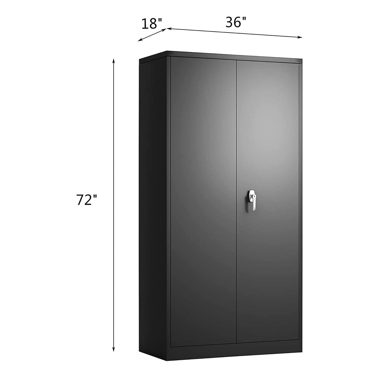 Aobabo Locking Metal Cabinet, Adjustable Shelves, Utility & Garage Storage, 72”, Black Aobabo