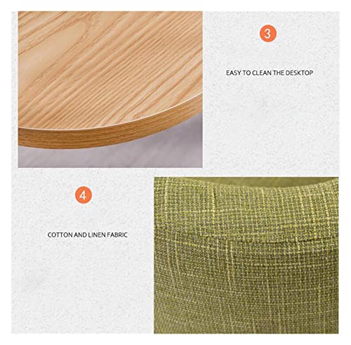 Mfallon Round Conference Table Small Meeting Room Coffee Table Set w/ 4 Chair, Office Business Guest Reception Table, Simple Dining and Chair Set of 4 Leisure Combination (Color : Black Cloth) Mfallon