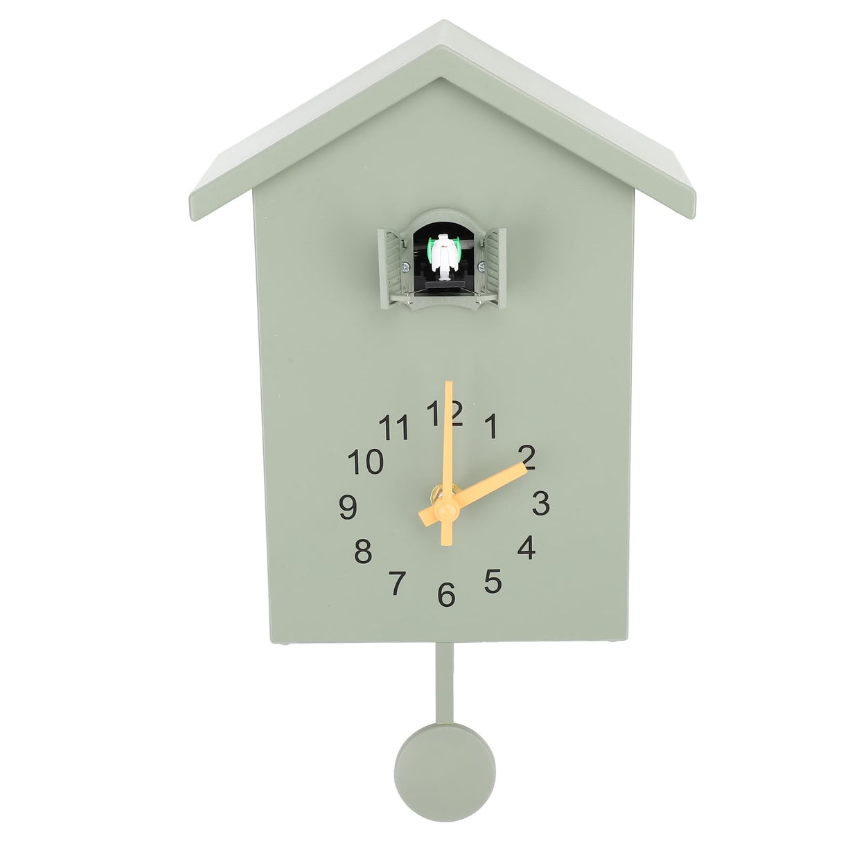 Cuckoo Clock Wall Clock, Nordic Style Bird Voices Pendulum Hanging Clock Coo Coo Clock for Art Home Living Room Office (Green) Gsycle