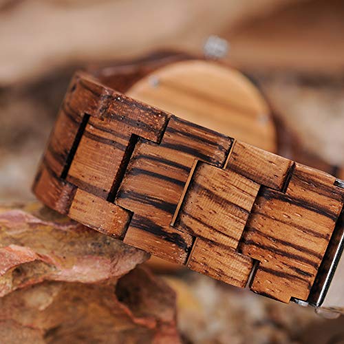 BOBO BIRD Special Design Mens Wooden Watches Sport Quartz Timepieces (Brown face) BOBO BIRD
