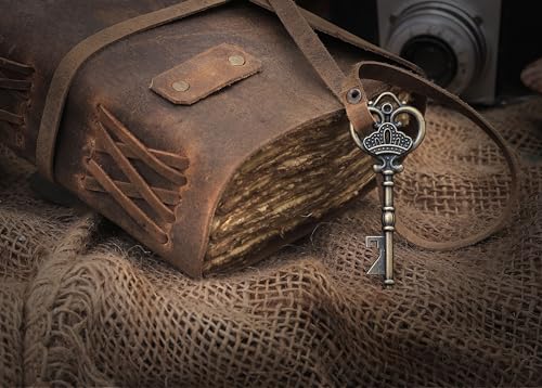 cuero Vintage Leather Journal - Antique Handmade Leather Bound journal with deckle edge paper for Men And Women Diary - Leather Sketchbook - Drawing Journal Notebook - Great Gift (5 by 7 inch) cuero