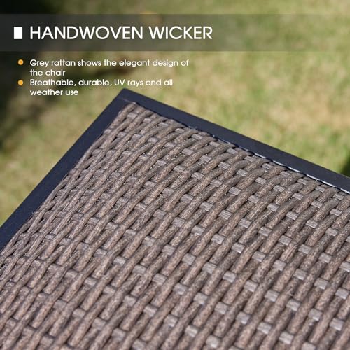 VICLLAX 5-Piece Outdoor Bar Set with Swivel Stools and Walnut Wood-Like Table VICLLAX