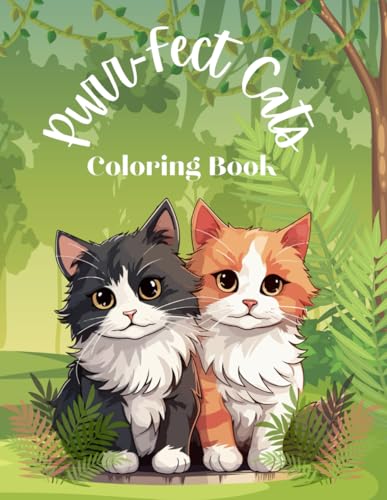 Purr-Fect Cats Coloring Book: A Kitty Coloring Adventure WoodArtSupply