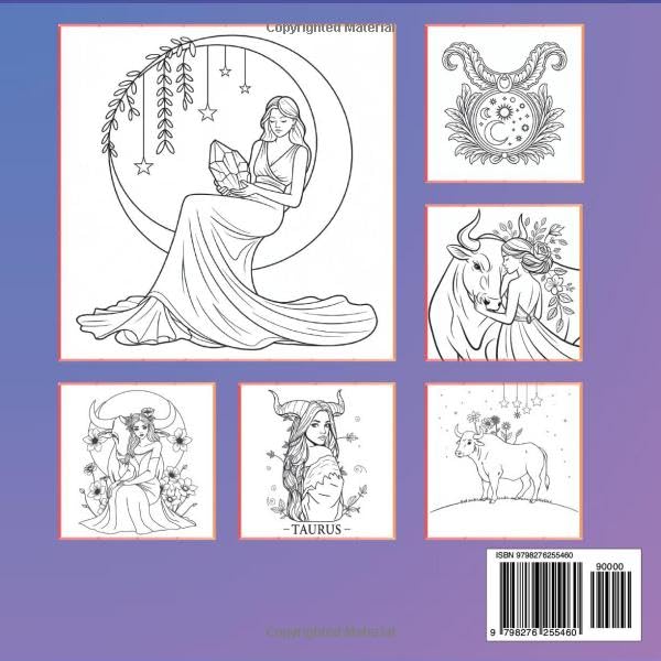 Taurus Goddess: Astrology Coloring Book for Adults with Ethereal Art, Empowering Affirmations & Celestial Designs - Self-Love Gift for Taurus Women & Zodiac Lovers (Zodiac Coloring Books) WoodArtSupply