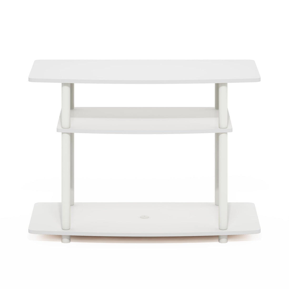 Furinno Turn-N-Tube No Tools 3-Tier TV Stands, White/White Furinno