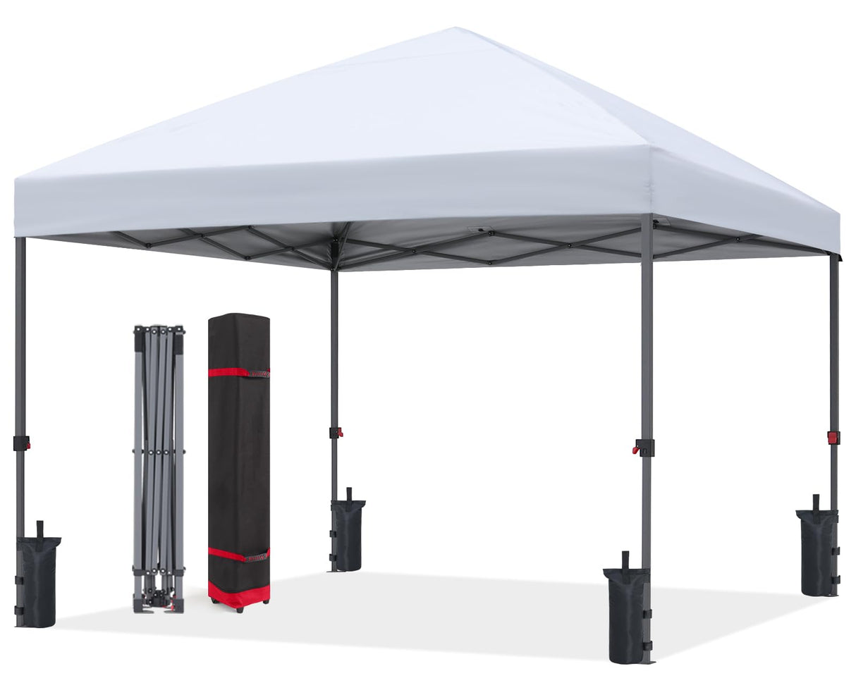 ABCCANOPY Pop Up Canopy - Outdoor Patio Portable Canopy Tent Heavy Duty for Backyard and Deck with 4 Sandbags(White, 10x10) ABCCANOPY