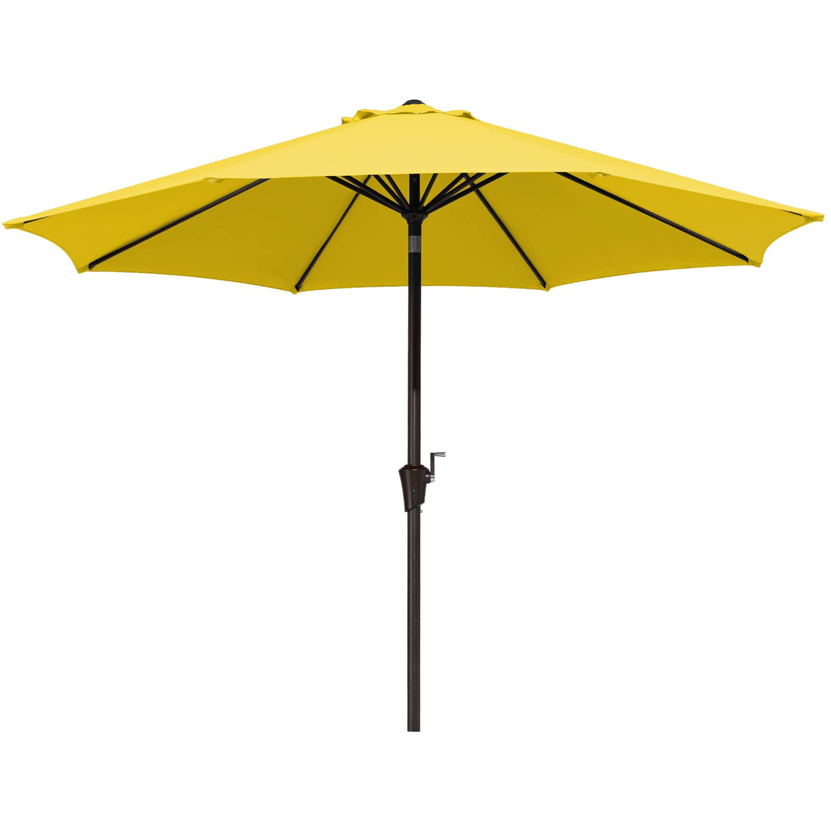 JEAREY 10ft Olefin Patio Umbrellas Outdoor Umbrella with Auto Tilt Crank System,Market Table Umbrella 8 Sturdy Ribs UV Protection Fade-Resistant for Pool Deck Garden Backyard,Yellow JEAREY