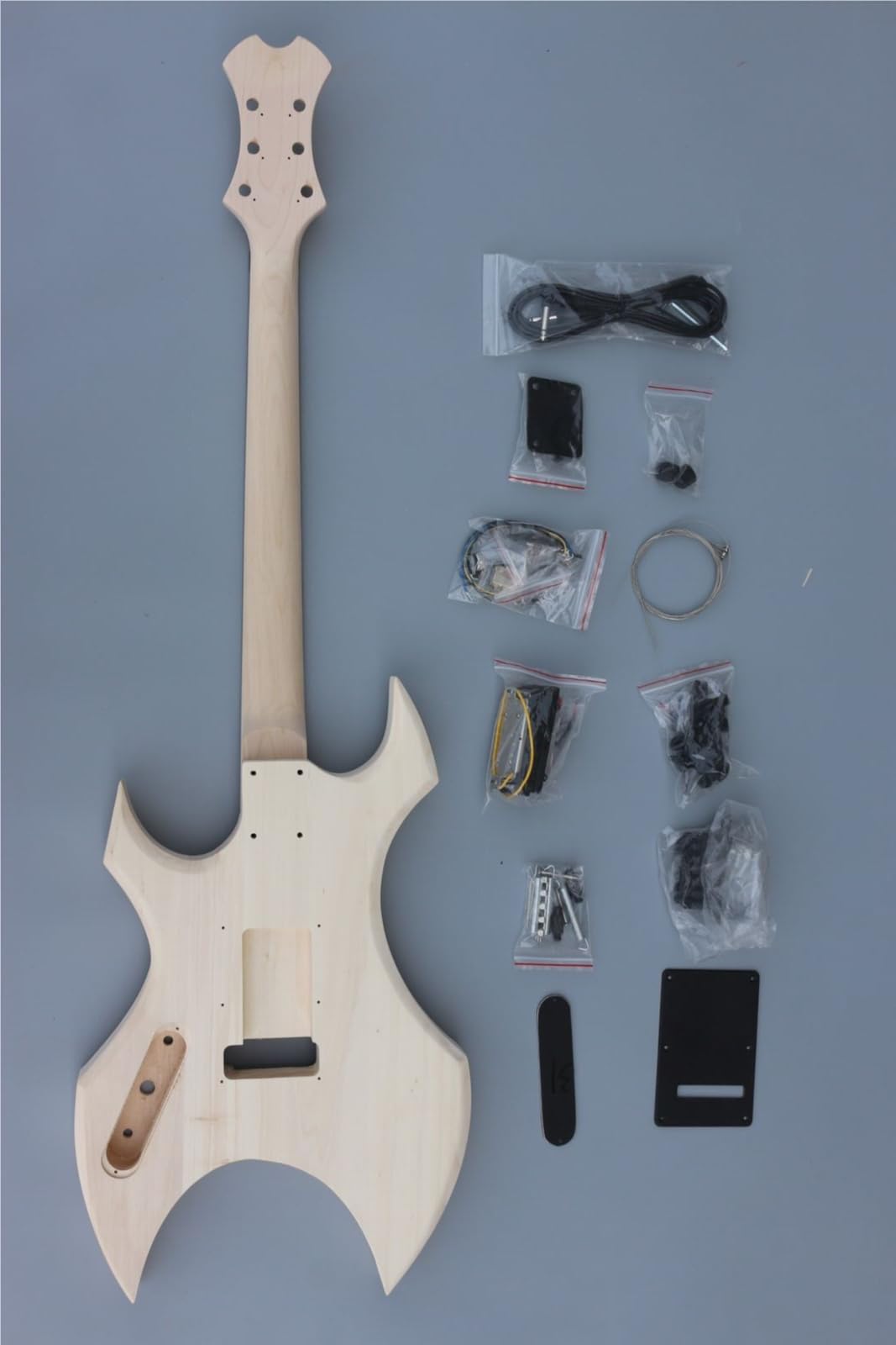 WUQIMUSC DIY electric guitar kits Basswood Guitar Body Mahogany Neck 24 fret 25.5 inch build on your own WoodArtSupply