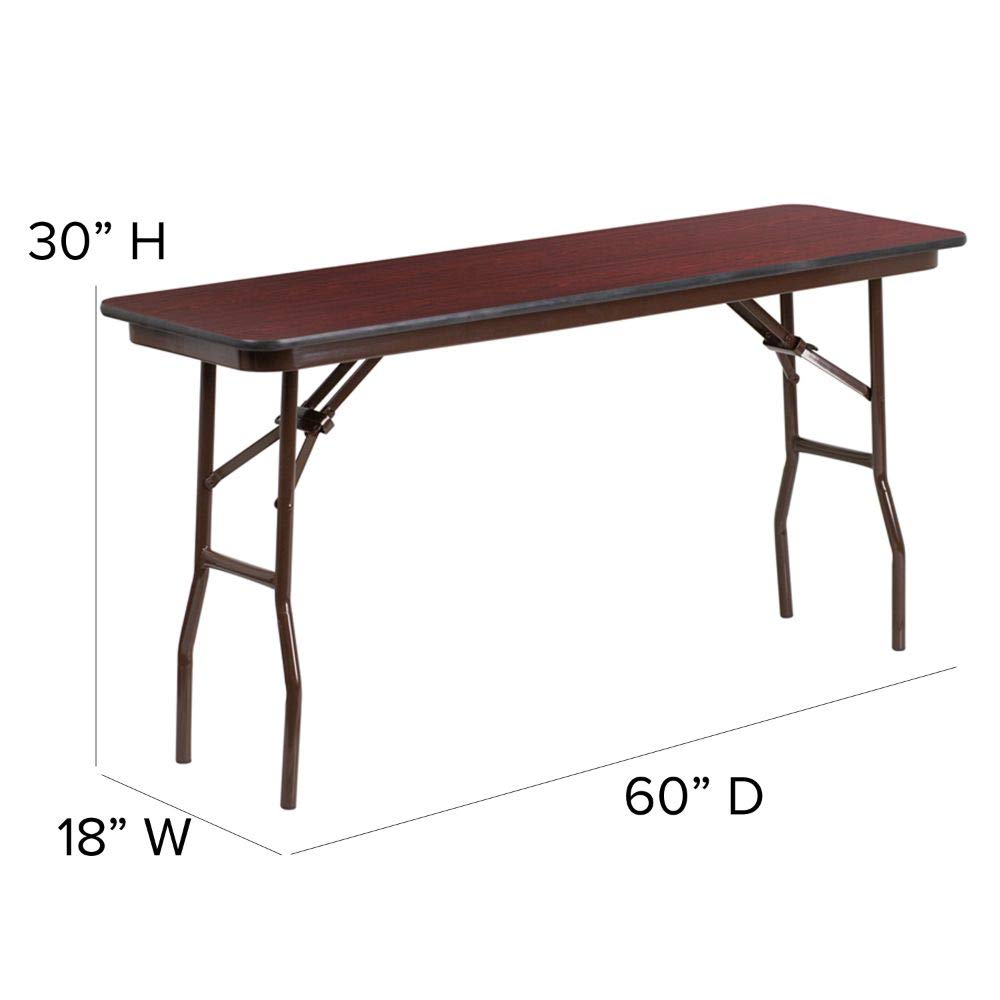 Flash Furniture Frankie 5-Foot Mahogany Melamine Laminate Folding Training Table Flash Furniture