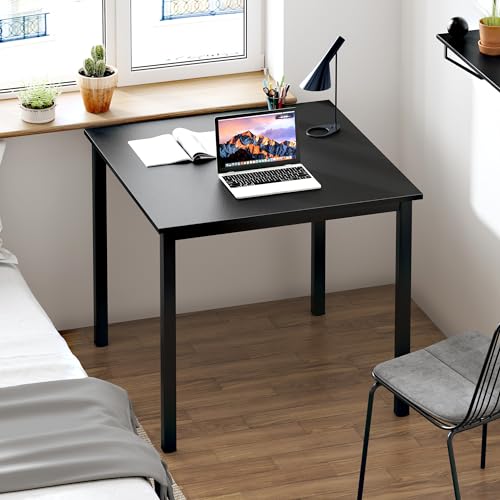 Need Small Square Dining Table- 31-1/2'' Sturdy and Heavy Duty Writing Desk for Small Spaces and Writing Table Desk Breakroom Table, Black Color Need