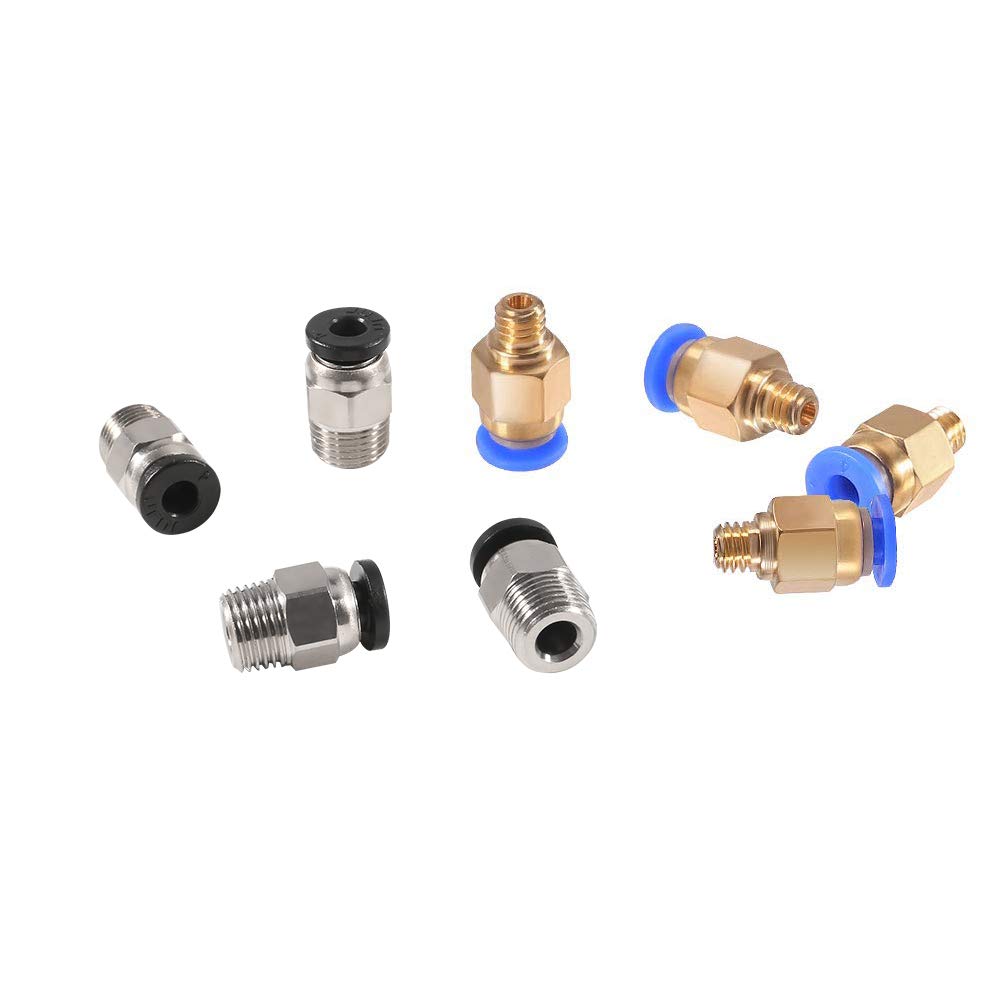 Aokin 2 Pcs PTFE Bowden Tubing (1.5m/Pcs Blue) for 1.75mm Filament with 4 Pcs PC4-M6 Fittings and 4 Pcs PC4-M10 Pneumatic Fittings for Creality Ender 3/3 Pro, Ender 5/5 Pro, CR-10/10S 3D Printer, etc Aokin