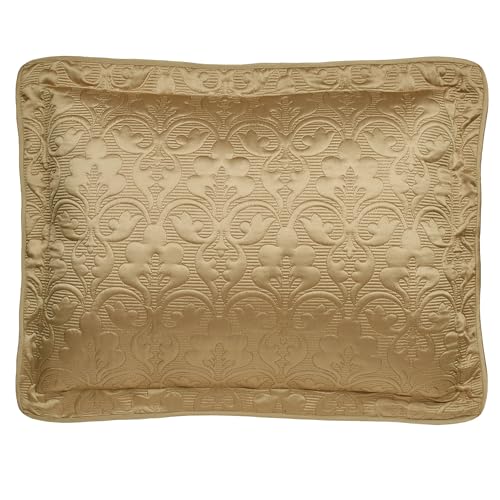 Cambridge Classic Luxury Bedding | Golden Bronze Solid Color Polyester Satin | Elaborate Damask Quilting | 2 Piece Bed Set Includes Twin Bedspread and Standard Pillow Sham | Also Fits Twin XL Beds Touch of Class