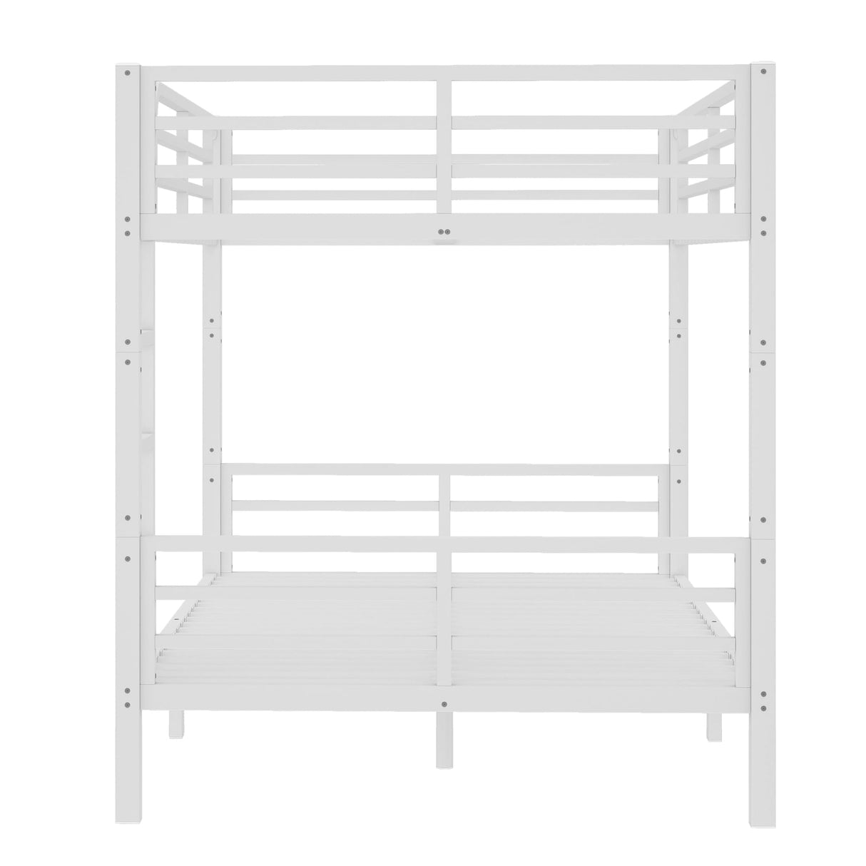 Bellemave Full XL Over Full XL Bunk Bed with Headboard and Build in Ladder, Heavy Duty Bunk Beds with Guardrail, Convertible Bunk Bed, Easy Assemble, Mattress Not Included, White Bellemave