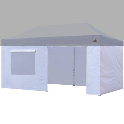 Eurmax USA Full Zippered Walls for 10 x 20 Easy Pop Up Canopy Tent,Enclosure Sidewall Kit with Roller Up Mesh Window and Door 4 Walls ONLY,NOT Including Frame and Top(White)
