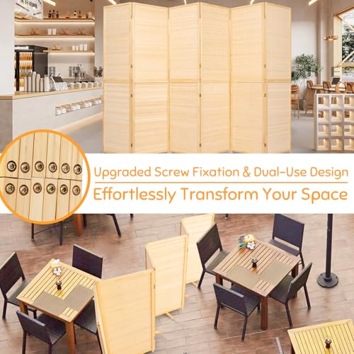 JVVMNJLK Room Divider, 6 FT Tall Folding Privacy Screen, Partition Divider for Room Separation, Portable Freestanding Wall Divider for Room, Bamboo Mesh Woven Design, Brown (Beige, 6-Panel 67”) JVVMNJLK
