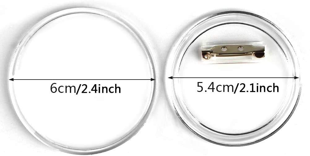 BUYGOO 50Pcs 2.4 inch Make Your Own Buttons Clear Button Pin Picture Button Pin Button Badge Clear Picture Buttons for DIY Crafts and Children's Paper Craft Activities and More BUYGO