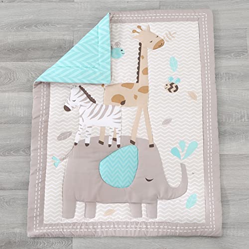 Wowelife Elephant Crib Bedding Set Gray, Premium 3-Piece Baby Bedding Set Elephant, Safari Newborn& Infant Nursery Bedding Set for Baby Boy, Gray Wowelife