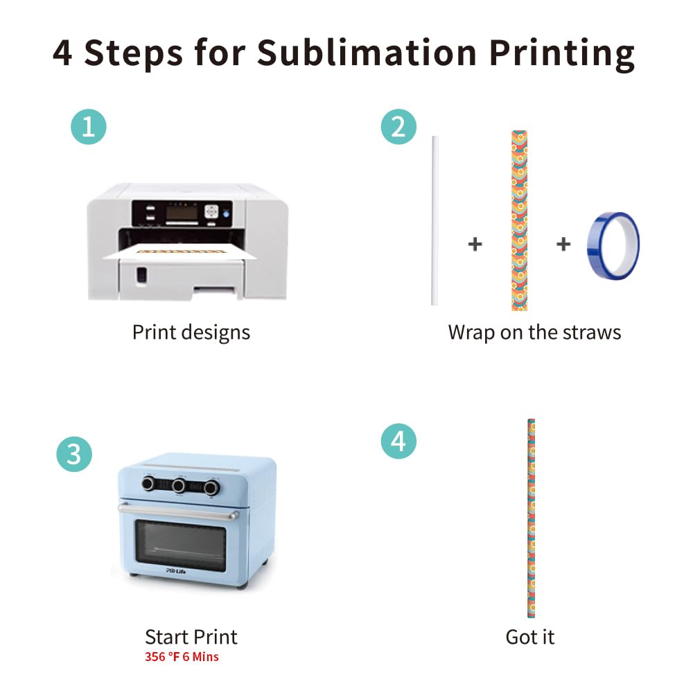 PYD Life 10 PCS Sublimation Reusable Drinking Stainless Steel Metal Straws Blanks White 0.5" x 12.4" for 42 OZ Yeti Mugs Boba Coffee Cups Tumblers PYD Life