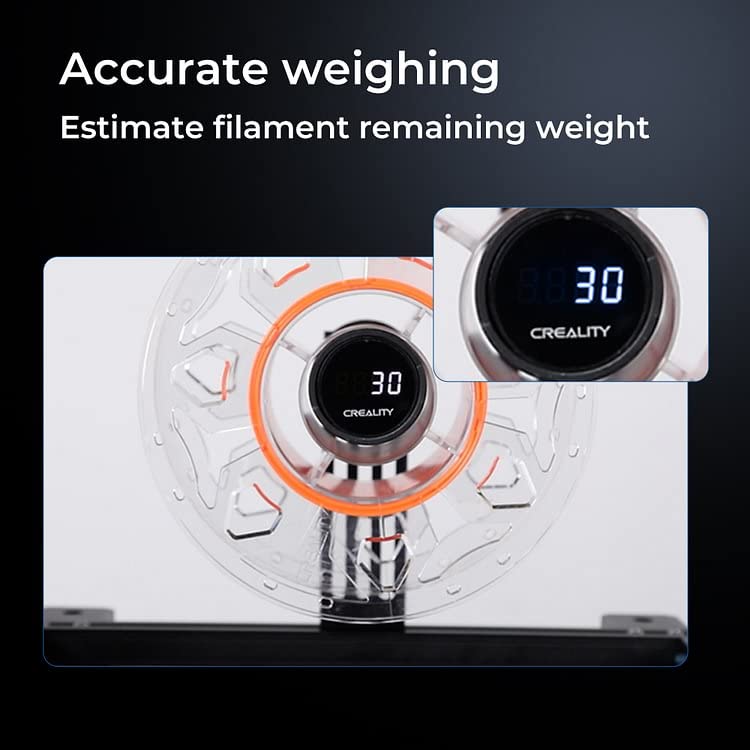 Creality 3D Printer Filament Spool Holder, Weighable Digital Spool Rack with Rechargeable Battery Smooth Feeding HD Display Filament Holder for Ender 3,Ender 3 V2,Ender 3 V3 SE/KE All FDM 3D Printer Creality