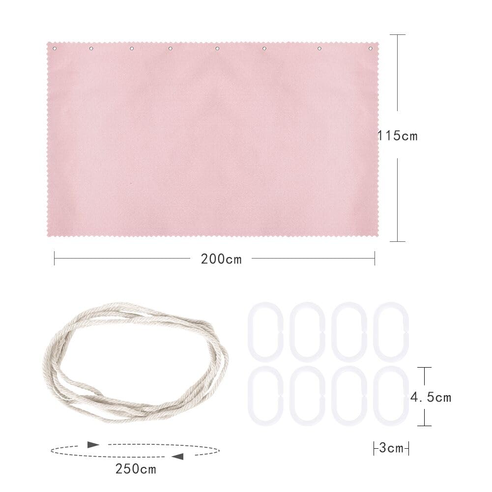 XGOPTS 2 Panels Dorm Bunk Bed Curtain Students Dormitory Bottom Bed Cloth Curtain Dustproof Single Bed Blackout Curtains Net Panels Loft Bedding Canopy Tent Spread Curtain Shading Drapes XGOPTS