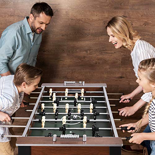 GYMAX Foosball Table, 54” Full Sized Soccer Game Table with 2 Footballs, Game Tables for Game Room Adults Kids Family Night GYMAX