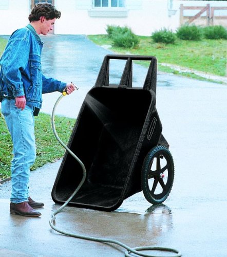 Rubbermaid Commercial Products 8.75 Cubic Foot, All-Weather, Big-Wheel Cart/Yard Cart/Lawn Cart/Wheelbarrow, Yardwork/Landscaping/DIY Projects, Durable/Weather Resistant, Black Rubbermaid Commercial Products