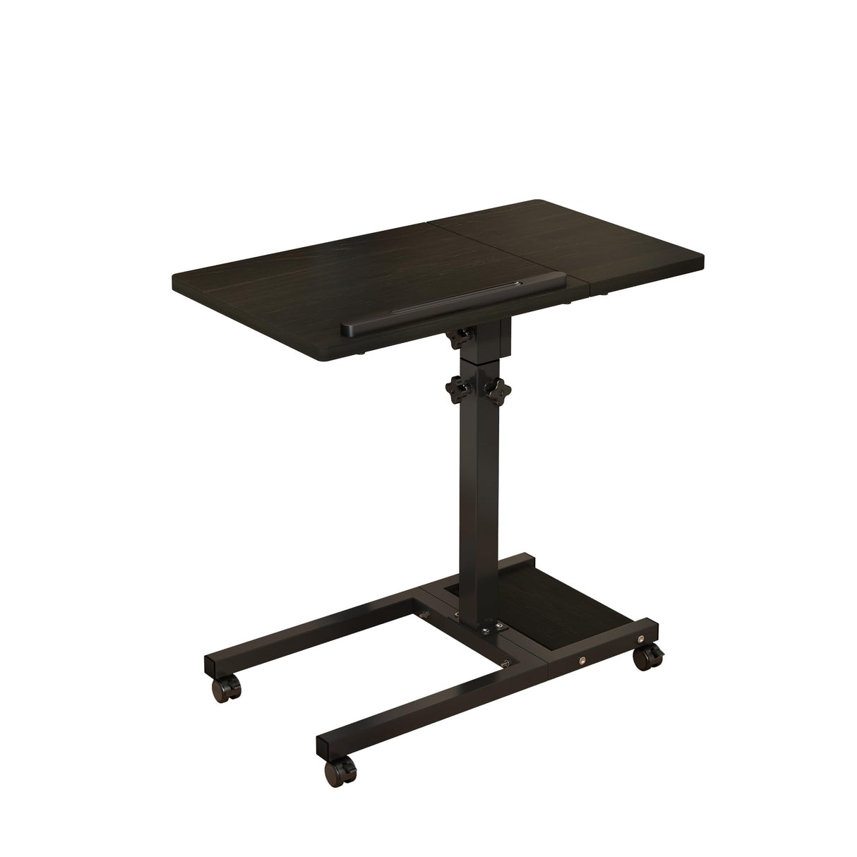 TigerDad Mobile Adjustable Height Laptop Stand PC Computer Portable Notebook Swivel Laptop Desk Rolling Table Desk Cart Tiltable with Wheels Casters& Mouse Pad Table (Dekuwood) TigerDad