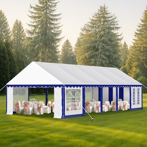 MFSTUDIO 16'x32' Party Tent, Outdoor Heavy Duty Party Tents with Removable Sidewalls, Large Canopy Tent Shelter for Outdoor Events Wedding Birthday, Blue MFSTUDIO