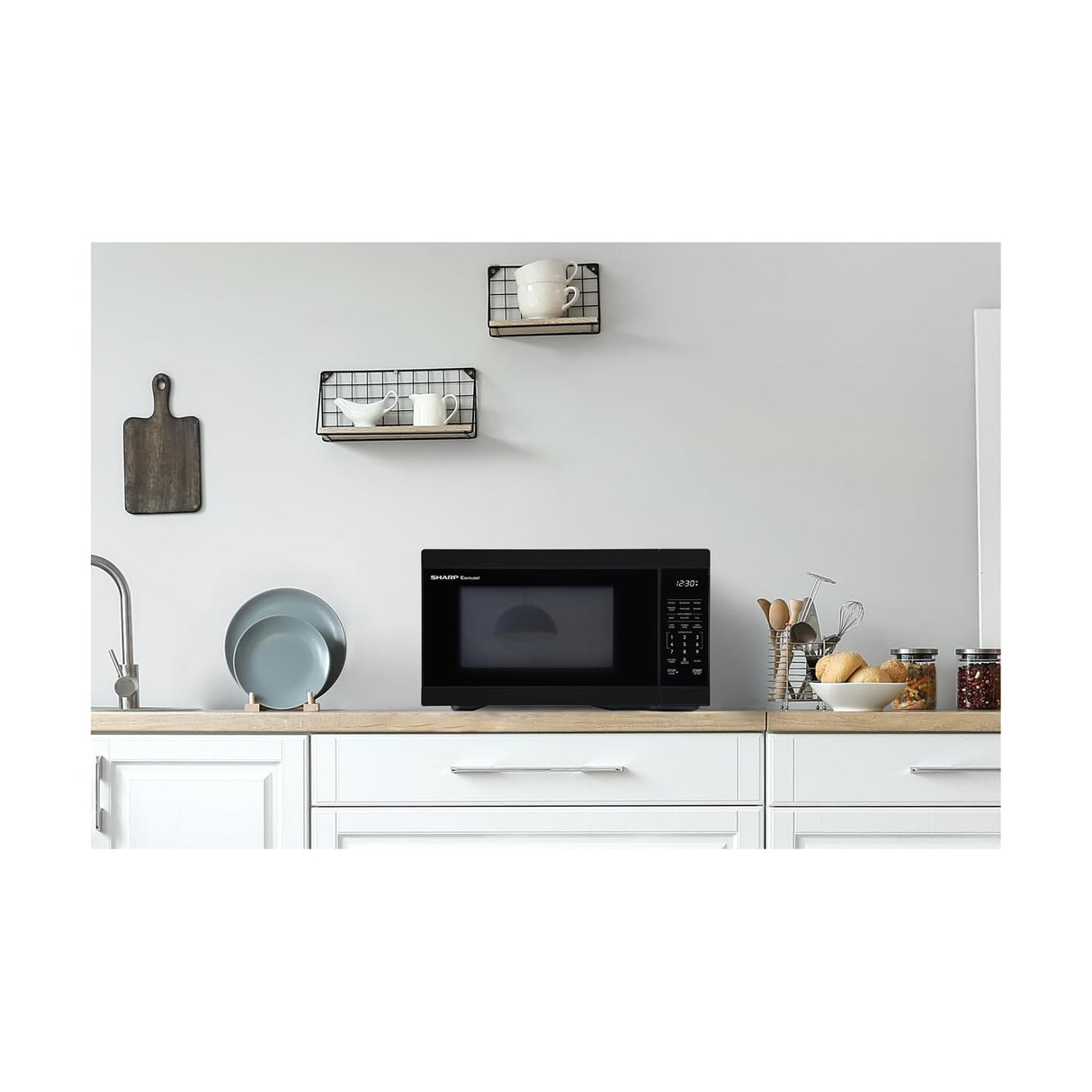 SHARP SMC1161KB Oven with Removable 12.4" Carousel Turntable, Cubic Feet, 1000 Watt Countertop Microwave, 1.1 CuFt, Black Sharp