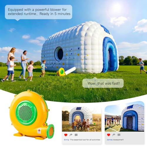 MWE Large Inflatable Nightclub 26x16x14Ft with Blower,Inflatable Party Tent Disco Cube, Air Cube House for Event Birthday Wedding Party,Quick Inflation and Storage Shelter (White, 26x16x14FT) MWE
