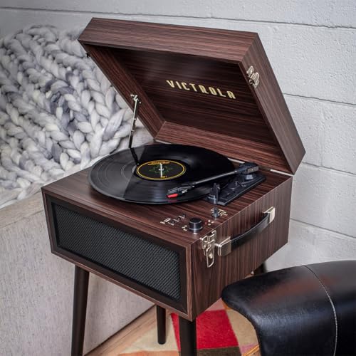 Victrola VTA-75-ESP Liberty 5-in-1 Turntable Music EntertainmentCenter with Bluetooth Wireless FM Radio USB Recorder Wood (Espresso) Victrola