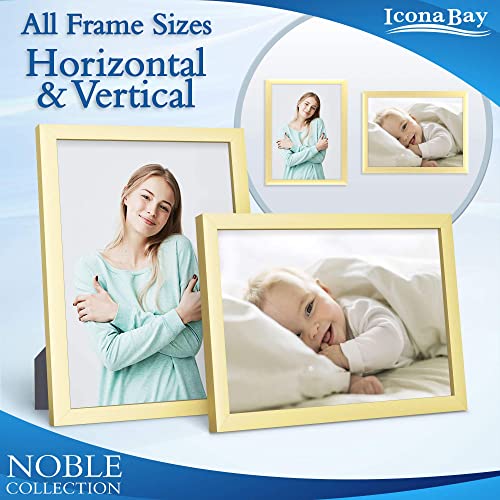 Icona Bay Combo-Sizes Gold Picture Frames Set - 10 PC (Four 4x6, Four 5x7, Two 8x10), Noble Collection Multi-Pack, Modern Professional Design for Wall Gallery Icona Bay