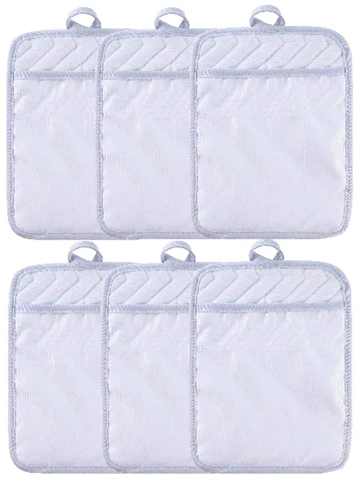 Sublimation Blanks 9"x7" Polyester/Cotton White Pot Holders with Sublimation Pocket DIY Set of 6 Tromic