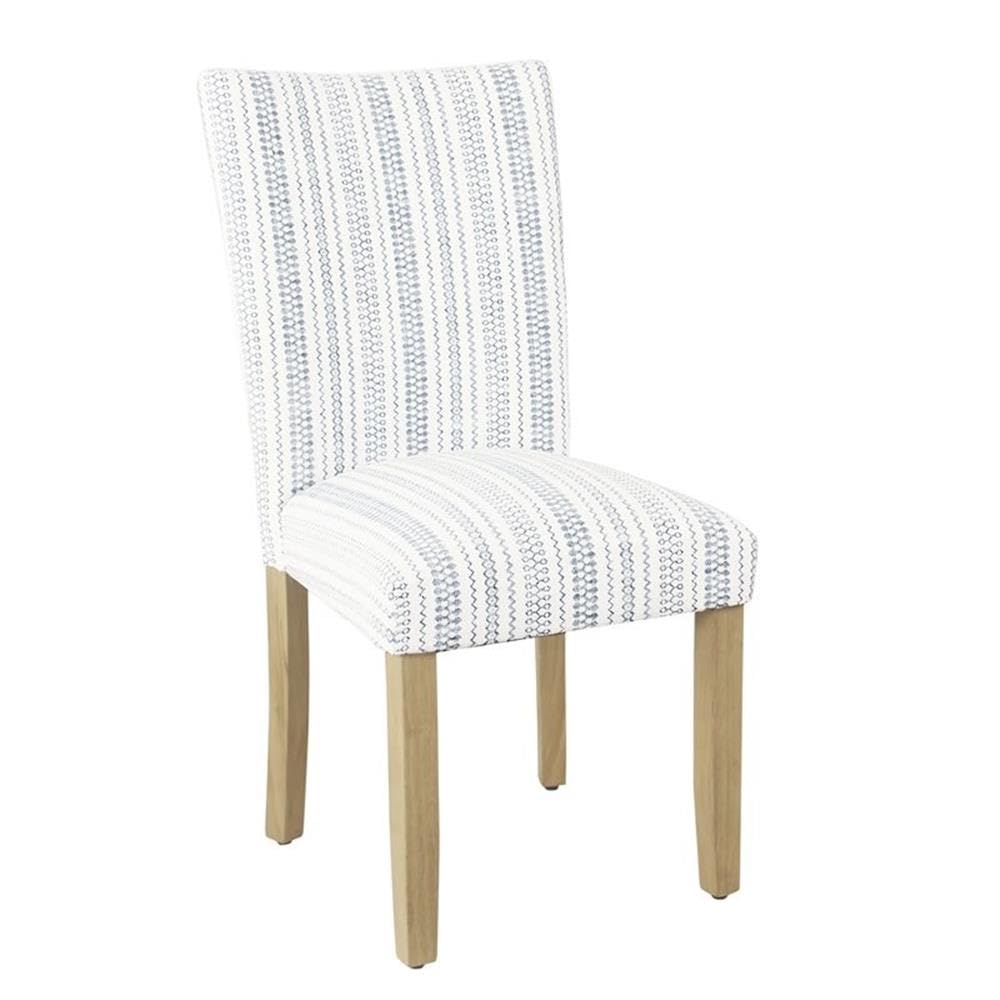 HomePop Classic Parsons Dining Chair -Blue Farmhouse Stripe (Set of 2) HomePop