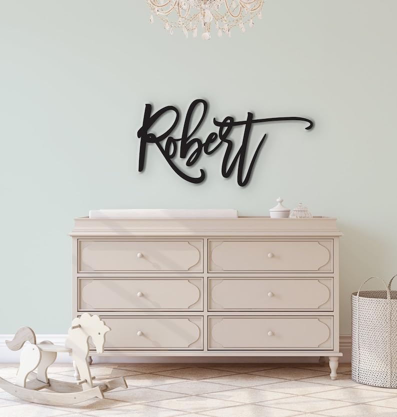 Custom Wood Word Sign, Wall Decor, Personalized Wooden Wall Art, Any cursive word or name sign Kobasic Creations