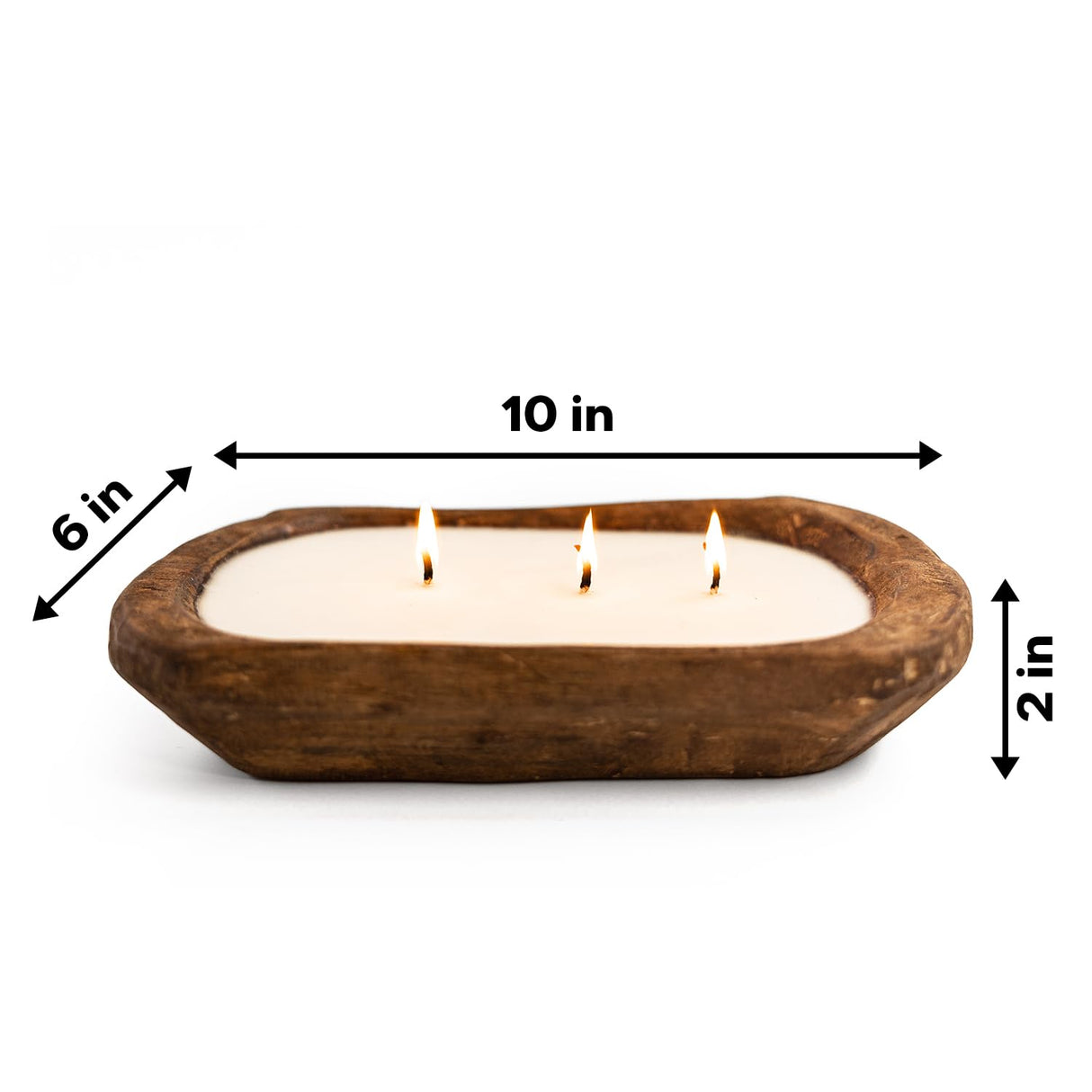Red Barn Candle Company Wood Dough Bowl Candles | 100% Natural Soy Wax & Essential Oil Infused | Odor Eliminating + Pet Safe | Scented Candle Gifts for Men & Women (Lavender, 3-Wick) Red Barn Candle Company