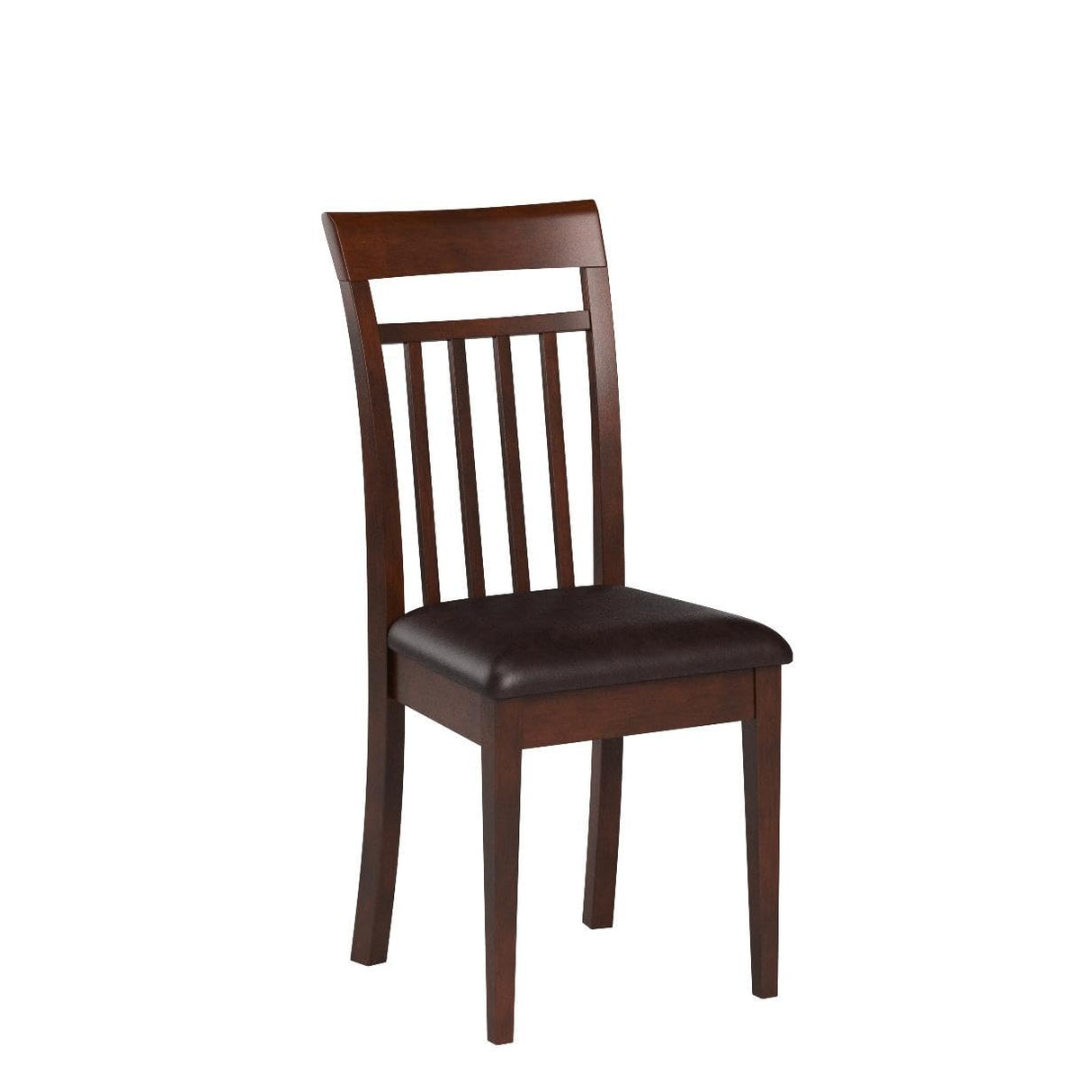 East West Furniture CAC-MAH-LC Capri Kitchen Dining Chairs - Faux Leather Upholstered Solid Wood Chairs, Set of 2, Mahogany East West Furniture