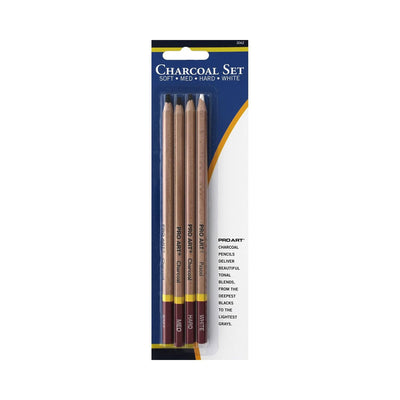 PRO ART Charcoal Pencil Set, 4 Count (Pack of 1)