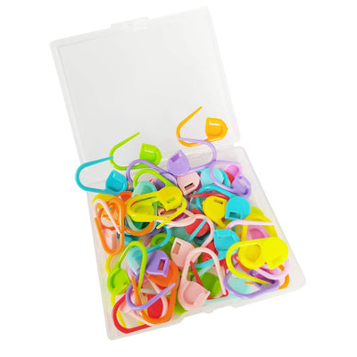 JOSDIOX 60-Piece Crochet Knitting Markers - Locking Stitch Pins, Plastic Safety Pins, Weave Stitch Counter for Clips Yarn (10 Colors)
