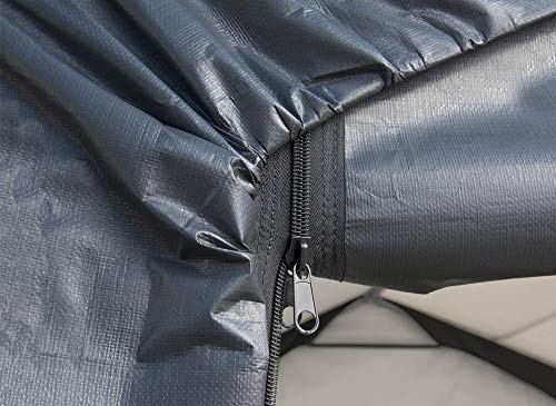 ShelterLogic 6' x 12' Shed-in-a-Box All Season Steel Metal Frame Peak Roof Outdoor Storage Shed with Waterproof Cover and Heavy Duty Reusable Auger Anchors, Grey ShelterLogic