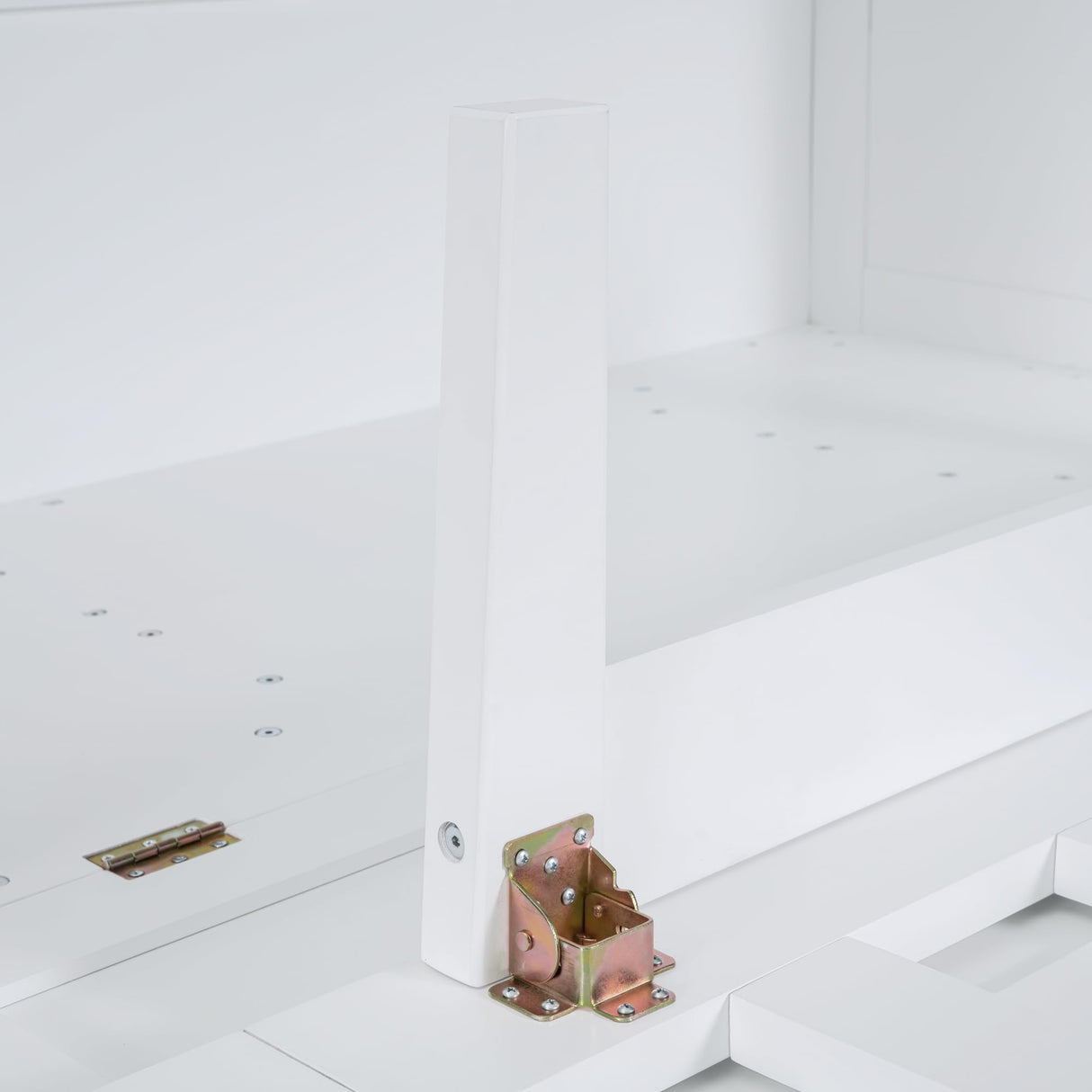 Merax Murphy Bed Full Size with USB Port and Slide-Out Shelves on Each Side, 2-in-1 Foldable Bed Frame Cabinet Desk for Bedroom Guest Room Living Room (White) Merax