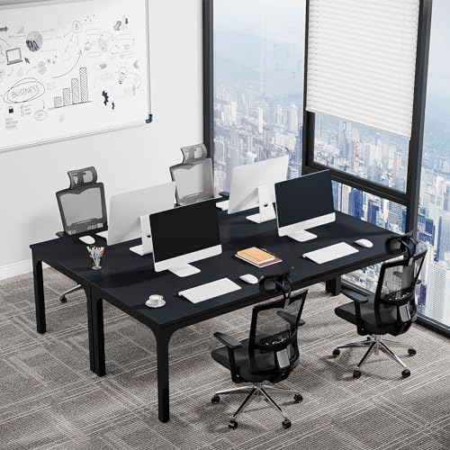 Tribesigns 6.5ft Conference Room Table, 78.74" W x 27.56" D Large Office Meeting Table, Modern Seminar Desk for Boardroom (1, Black) Tribesigns