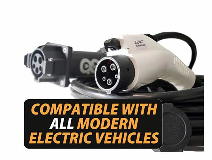 BESENERGY EV Charger Extension Cable 40Amp 20ft Charging Cord for Electric Vehicle 220V-240V Compatible All SAE J1772 Chargers BESENERGY